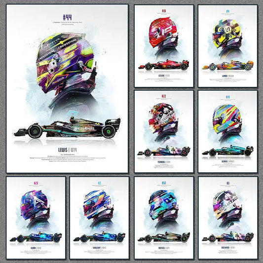Poster Casque de Pilote Formula 1