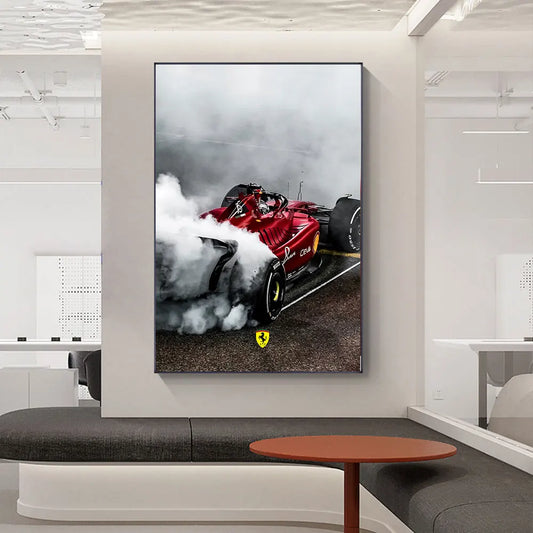 Poster Charles Leclerc dans sa Ferrari